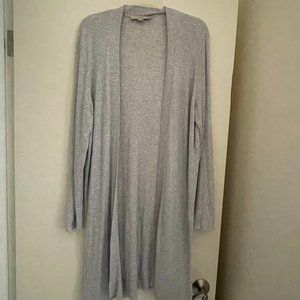 LOFT Grey Open Front Cardigan Sweater